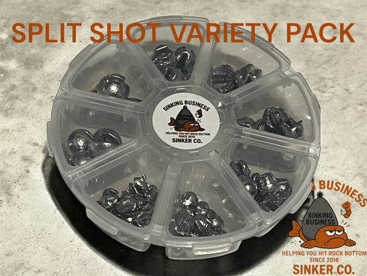 65pcs - Split Shot Sinker Variety Pack 1/16, 1/8, 1/4, 3/8oz